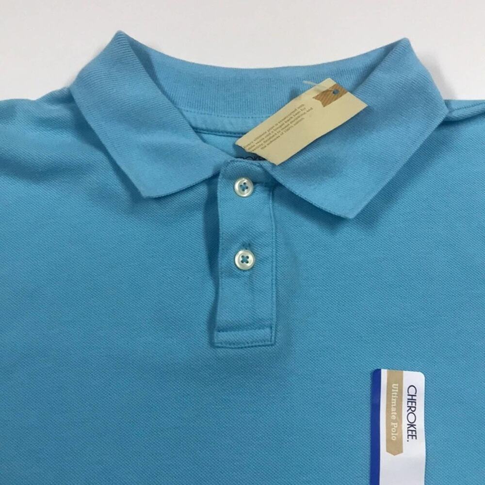 CHEROKEE Boy's Large Turquoise Polo Golf Shirt